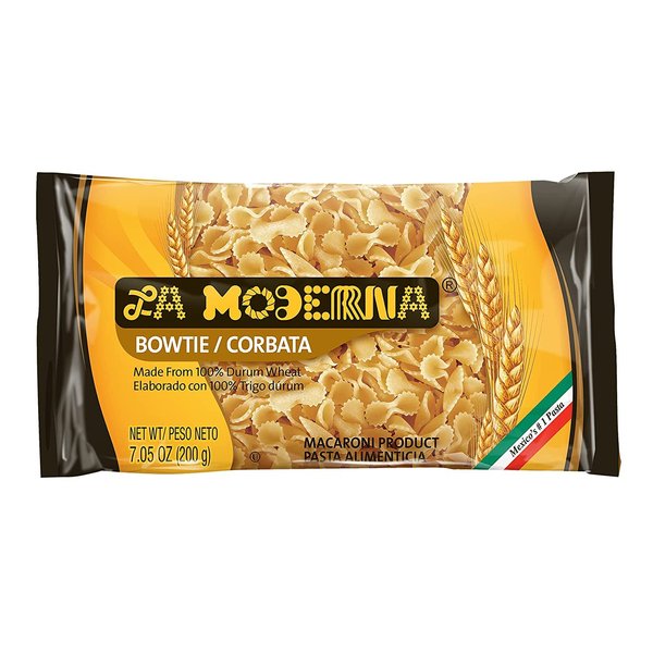 La Moderna Bow Tie Pasta, Noodles, Durum Wheat, Protein, Fiber, Vitamins, 7 Oz