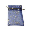 SUNGULF 100Pcs Sheer Organza Drawstring Pouches Stars and Moon Wedding Party Favor Jewelry Candy Gift Bags (5x7 inch, Blue)