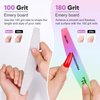 Subay Nail File, 25 PCS Colorful Nail Files for Natural Acrylic Gel Nails, 100/180 Grit Double Sides Washable Nail Buffering Files for Nails, Reusable Emery Boards Manicure Tools for Home Salon Use