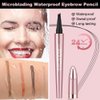 Eyebrow Microblading Pen, 3D Microblading Eyebrow Pencil, 4-fork tip Eyebrow Pencil, Natural smudge-proof Lasting Fine Stroke for easy to portray a natural eyebrow shape, Black