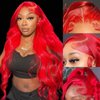 Red Lace Front Wigs Human Hair 200% Density Red Wig Human Hair 16A 13x4 Body Wave Red Human Hair Lace Front Wigs Pre Plucked Glueless Red HD Lace Front Wigs Human Hair Red Human Hair Wig 26 Inch