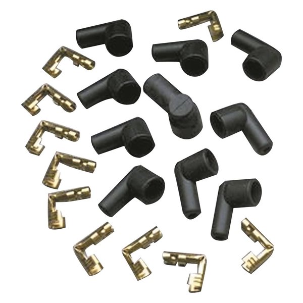 Taylor Cable 46057 Socket Style 90-Degree Distributor and Coil Spark Plug Boot and Terminal Kit, Black