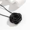 YURAOER Flower Choker Necklace for Women Girls - Adjustable Lace-up Design Handmade Velvet Floral Choker Necklace, Elegant Summer Necklace for Weddings, Parties, and Holiday (black)