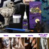 Face Paint Metallic Powder Kit, Washable Body Paint Metal Powder with Mixing Liquid & 2 Brush, Halloween SFX Makeup for 3-4 People, Perfect for Pro Beauty, Body Paint, Eyeliner, Nail, DIY, Silver