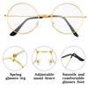 Frienda 3 Pairs Old Man Costume Glasses Santa Glasses Gold Round Glasses Clear Lens Glasses for Men Women Christmas Dress Up Accessories