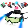 Kids Night Vision Goggles Spy Kit, 5 Pcs Spy Gear Toys Set, Cool Night Mission Goggles with Flip-Out Light/ Invisible Ink Pen/ Ear Light/ Motion Alarm/ Frisbee Shooter, Gifts for Kids 5-12 Boys Girls