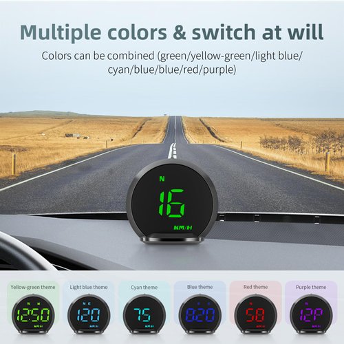 ACECAR Digital GPS Speedometer New HUD Car Head Up Display LCD Display with MPH Digital Speed Compass Direction Driving Distance Altitude Overspeed Alert for All Vehicle