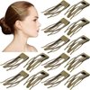 Chinco 24 Pcs Double Grip Hair Clips Metal Snap Hair Clips Women Hair Barrettes for Hair Making, Salon Supplies (Ancient Bronze,2.8 Inch)