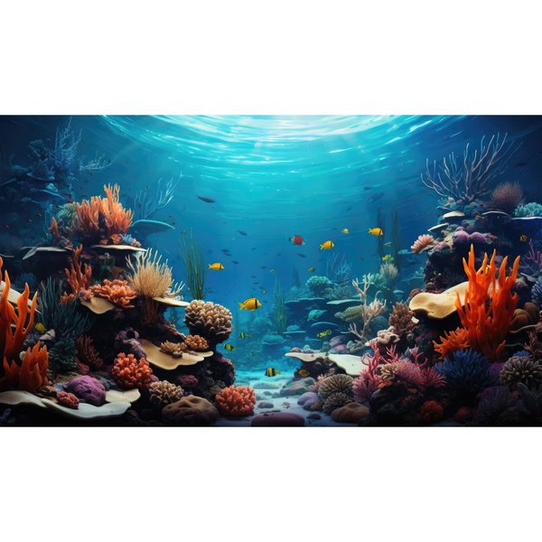 Aquarium Background Under The Sea Coral Reef Fish Tank Background Deep Ocean Aquatic Plants Sunray Terrarium Backgrounds Underwater Tropical Soft Coral Reef Fish Tank Backgrounds Decor 30x12in