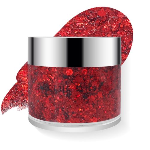 Red - Holographic Body Glitter Gel for Body, Face, Hair - Vegan & Cruelty Free - Electric Bliss Beauty (Red)
