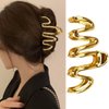 Snake Hair Claw Clip Gold Line Hair Clip Metal Snake Shape Creative Claw Clips for Women Girls Hair Accessories Fashionable Hair Claw Clips for Thick-gol