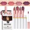 Qifylmaf 4 Colors Lipstick, Matte Liquid Lip Gloss Set, Long Lasting & Waterproof Natural Tube Red Lip Gloss Ingredients & Non-Sticky Lip Tint (Set B)