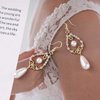 Sttiafay Vintage Crystal Pearl Drop Earrings Teardrop Pearl Earrings Gold Long Tassel Pearl Earrings Cz Pearl Teardrop Bridal Earrings Jewelry for Women and Girls