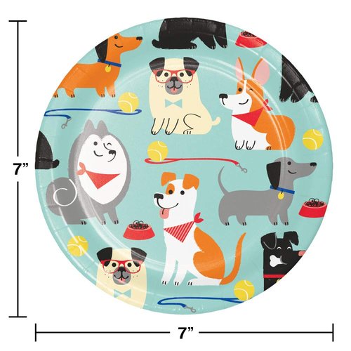 Creative Converting Dog Party Dessert Plates, 24 ct
