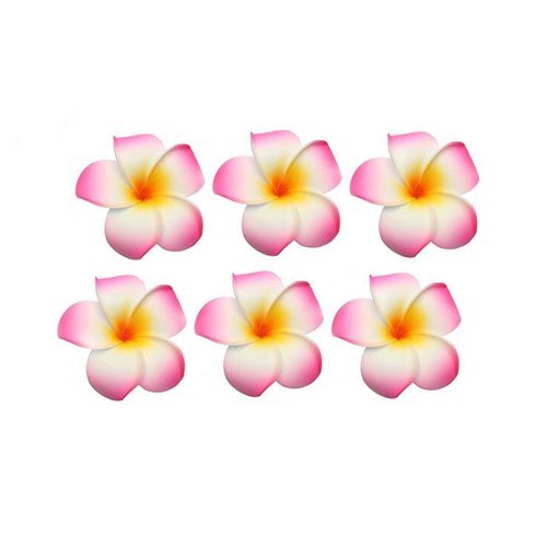 12PCS Women Girls 2.36" Hawaiian Hawaii Bohemia Style Plumeria Foam Flower Hair Clips Decoration Hair Barrette Hairpin For Bridal Wedding Party Beach Holiday (Pink)