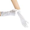 Yolyoo Girls Princess Gloves,Girl White Long Satin Princess Dress Up Diamonds Bows Gloves for Birthday,Wedding, Costume Party (White)