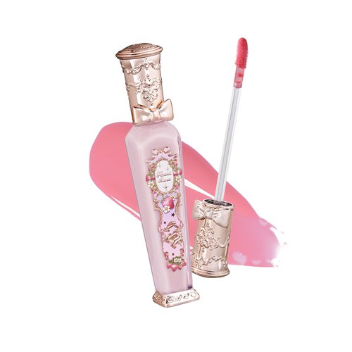 Flower Knows Violet Strawberry Rococo Glowy Lip Gloss-Moisturizing Tinted Lip Plumper Oil-Hydrating Glitter Lip Makeup for Girls&Women-Vegan & Cruelty-Free-0.12 Fl Oz,1 Count (G01 Strawberry Macaron)
