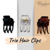 Parcelona French Pinch Mini Tortoise Brown Black Clear Celluloid Acetate Jaw Hair Claw Clips