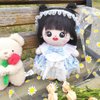 niannyyhouse 20cm Plush Doll Clothes Blue Dress Headwear 8in Soft Stuffed Plush Toy Accessories Dress Up