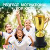 Playbees Plastic Golden Cup Trophy for Kids - 12 Pack - 4 Inch Achievement Prize Awards - Ideal Recognition for School, Sports, Office, Carnival Games - Party Favors, Decor, Props - Motivational