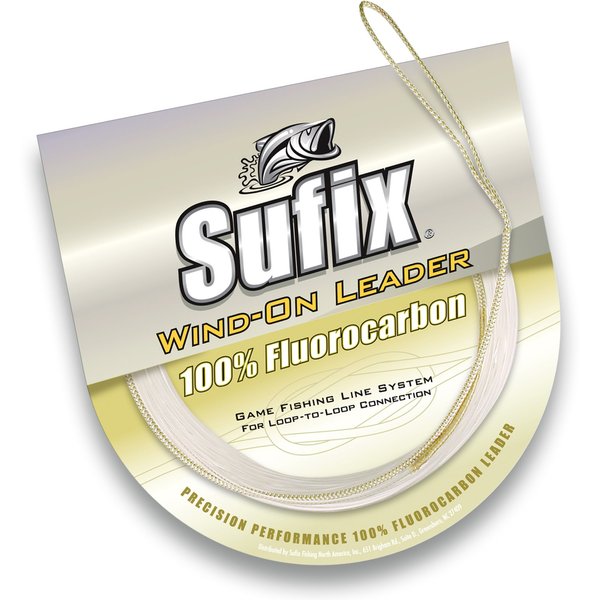 Sufix Wind-On Fluorocarbon Leader Fishing Line-33-Feet Leader (Clear, 50-Pound)