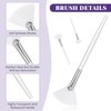 6 Pieces Fan Mask Brushes Soft Fan Facial Mask Applicator Tools Brush Makeup Brushes Cosmetic Tools with Handle for Peel Mask Makeup Women Girls (White Hair)
