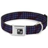 Buckle-Down Seatbelt Buckle Dog Collar - Buffalo Plaid Abstract White/Black/Turquoise - 1.5" Wide - Fits 16-23" Neck - Medium