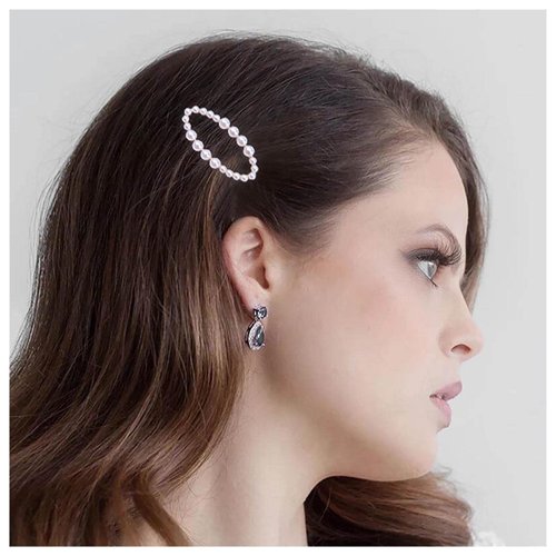 Andelaisi Boho Pearl Circle Hair Clip Gold Circle Pearl Hairpin Clip Barrette Vintage Hollow Circle Hair Barrette Clip Minimalist Geometric Head Clip Accessories for Women and Girls Headdress