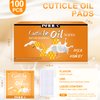 NXJ INFILILA Cuticle Oil Pads 3.3 Fl Oz, 100Pcs Cuticle Oil for Nails, Hydrating Cuticle Oil Ttravel Size for Repaired Cuticles Overnight, Cuticle Repair and Nail Care (Milk & Honey)