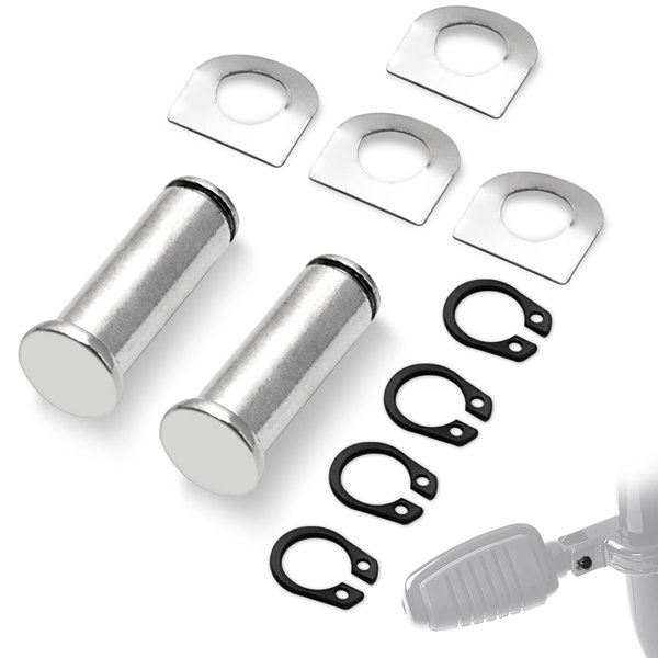 FOVPLUE Footpeg Mounting Pins Kit, Clevis pin+Spring washer+Retaining ring for Harley Models w/male mount-style Rider/Passenger footpegs,for CVO Dyna Touring Softail Sportster ect.