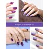 Vishine 6PCS Purple Glitter Nail Polish Gel UV LED Soak Off Nail Art Kit Gorgeous Manicure Collection Gift Set 8ml