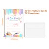 YQV Art Birthday Party Invitations, 20-Count Painting Birthday Party Invites With Envelopes-HBYQK-B56