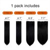 LELINTA 24" Straight Long 4 PCS Set Thick Clip in on Synthetic Hair Extensions Hairpieces for Women Dark Black