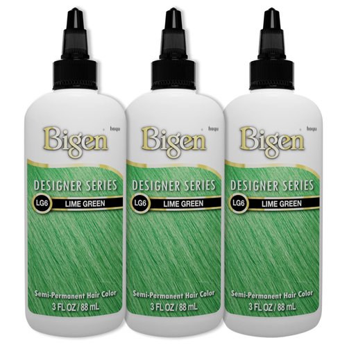 Bigen LG6 Lime Green Designer Series Semi-Permanent Hair Color (pack of 3)