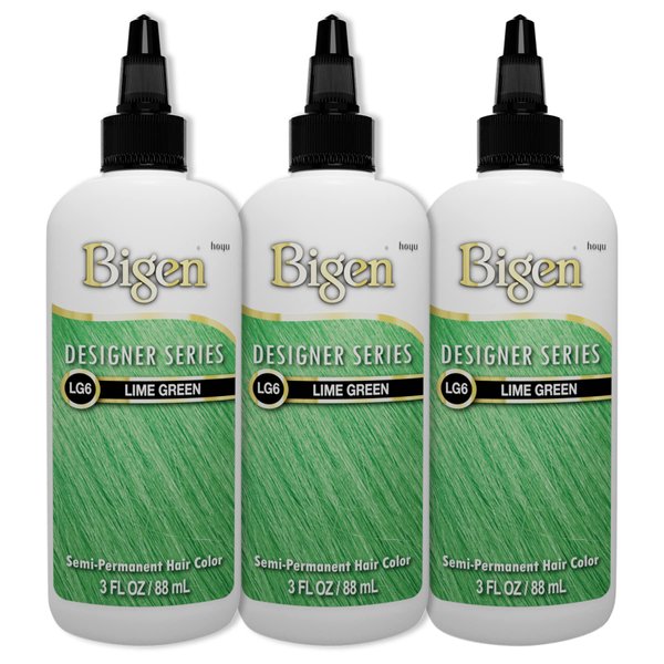 Bigen LG6 Lime Green Designer Series Semi-Permanent Hair Color (pack of 3)