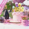 Bubble Birthday Party Cake Topper Bubble Milk Tea Gold Glitter Happy Birthday Cake Topper Funny Boba Tea Birthday Decoration for Bubble Theme Party Pearl Milk Tea Party Baby Shower Supplies