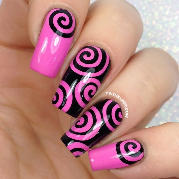 Premium Nail Vinyls - No Rip Handmade Nail Art Stickers, Self-Adhesive Nail Tips Guides for DIY Decoration Stencil Tools (Mini Cyclone Vinyls)