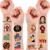 96 PCS Black History Month Black Lives Matter Day Civil Rights Temporary Tattoos Stickers Themed Birthday Party Decorations Favors Supplies Decor BLM African American Gifts For Kids Boys Girls Prizes