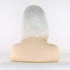 BTWTRY White Color Synthetic Lace Front Wigs Short Hair Style Heat Resistant Fiber Bob Wig for Black Women Middle Part Cosplay Wig (12inch, Snow White)