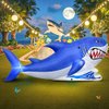 7 FT Shark Inflatable Decoration, Spring Inflatable Blow Up Animal Decorations Built LED Lights for Outdoor Yard Farm Lawn Holiday Garden Birthday Party