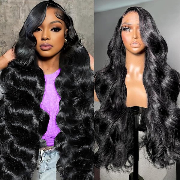 FBHGNJ 210% Density 28 Inch 13X6 Body Wave Lace Front Wigs Human Hair Pre Plucked Glueless Hd Lace Frontal Wigs Human Hair for Women 28 Inch