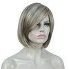 Aimole 8" Short Straight Bob Wigs with Cute Bangs Women Hair Natural Synthetic Wig(H16-613 Brown with Highlights)