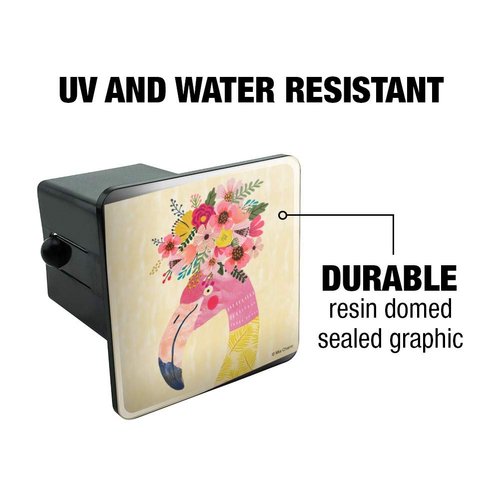 Pretty Pink Flamingo Flowers Tow Trailer Hitch Cover Plug Insert