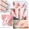 KYDA Silver Chrome Metallic Nail Polish Gel with Brush,Metal Mirror Nails Effect, Reflective Metal Painting Gel, High Glossy Soak off UV/LED DIY Nail Art
