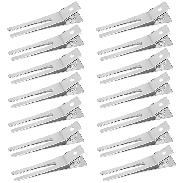 Korintin Double Prong Alligator Hair Clips 50PCS, Silver 1.8"Metal Duck Billed Hair Clips for Styling Sectioning, Hairdressing Styling Hair Clips, Pin Curl clips for Hair, Alligator Roller Clip