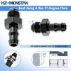 HZ-MONSTAR 6AN Male Flare to 3/8“ Hose Barb Straight Fitting Adapter, Aluminum Black Straight Swivel Hose Fitting Fuel Line Adapter on Barbed Pipe Connector Work for Fitting Fuel Line