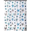 meioro Shower Curtain Eco-Friendly Waterproof Bathroom Curtains Ocean Theme Semi Translucent Shower Curtain Liners with Rustproof Grommets(Starfish and Seashells, 70'' x 86'')