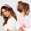 Vovii Rhinestone Headband & Hair Claw Clip for Women, Beaded Padded Crystal Headband Cute Square Claw Clips for Thick Hair, Glitter Claw Clip Bling Pearls Headband for Hair Fashion Accessories (Pink)