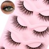 Cat-Eye Lashes Wispy Eyelashes 15mm Fox Eye Lashes Angel Wing Lashes Faux Mink False Eyelashes Natural Look 5 Pairs pack (5P-B27)