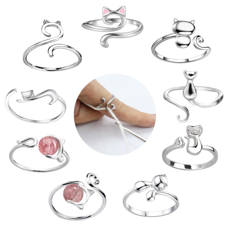 LIQALU 9 PCS Crochet Rings for Crocheting Adjustable Crochet Tension ...